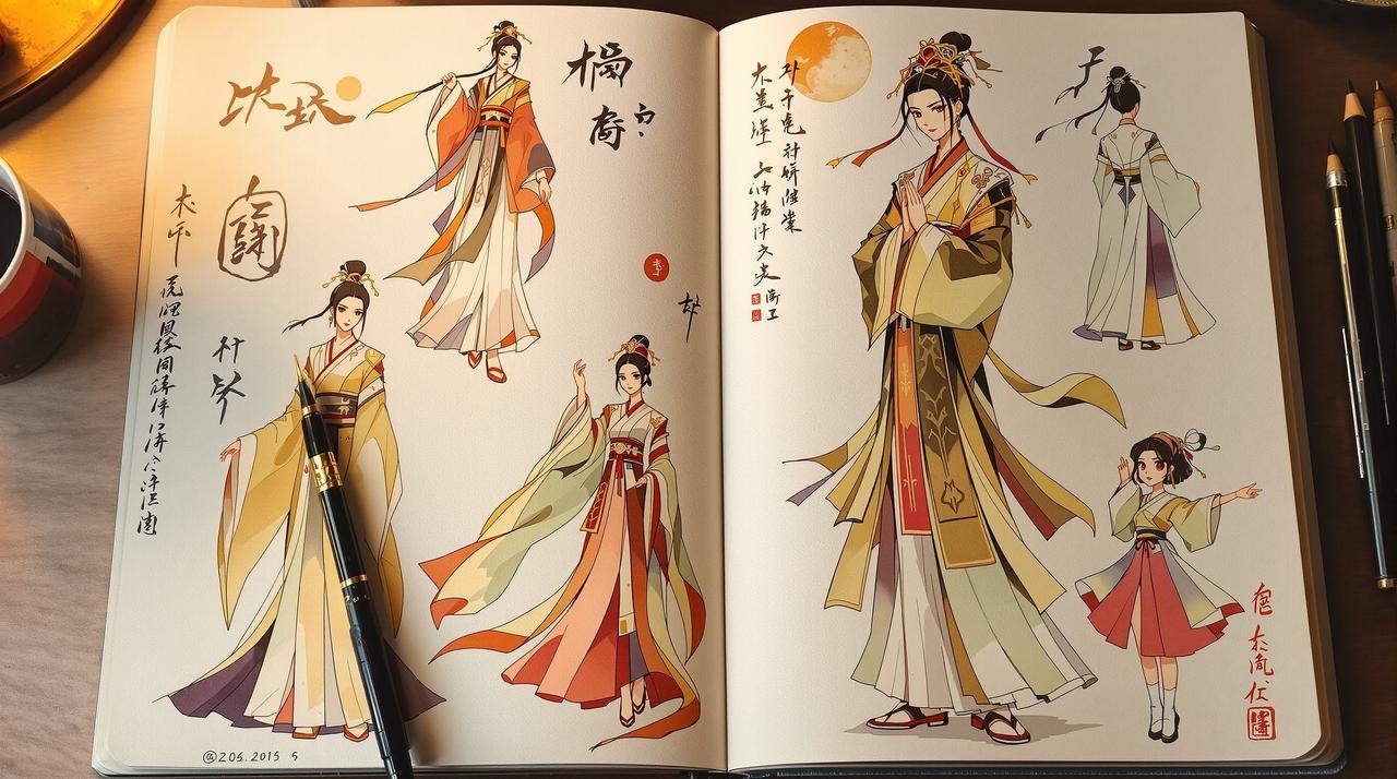 二次元cos番友圈：【手绘】用词牌为灵感画了一组动漫角色设计